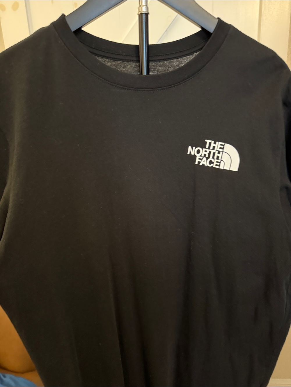 The North Face Black Tee with White Chest Logo